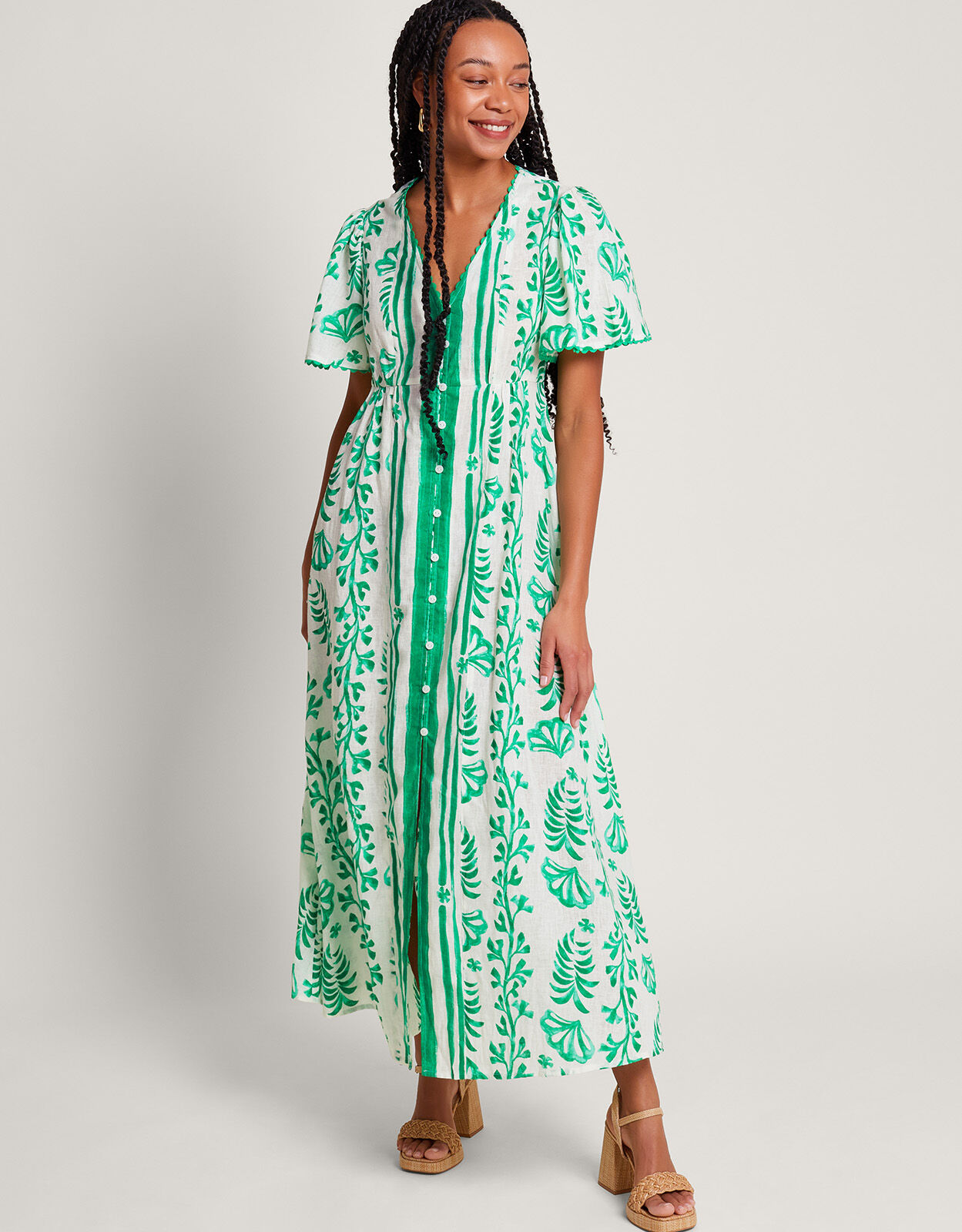 Monsoon linen dress top