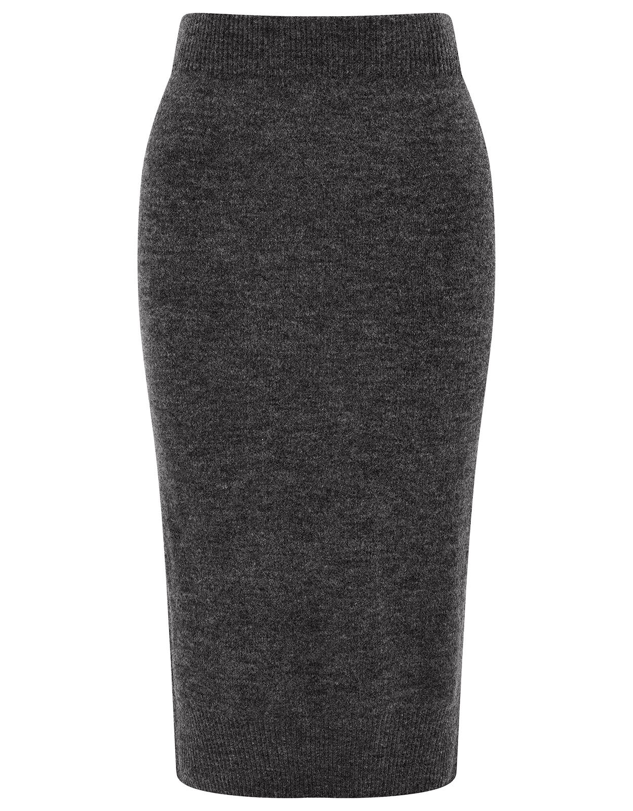 LOUNGE Knit Midi Skirt Grey