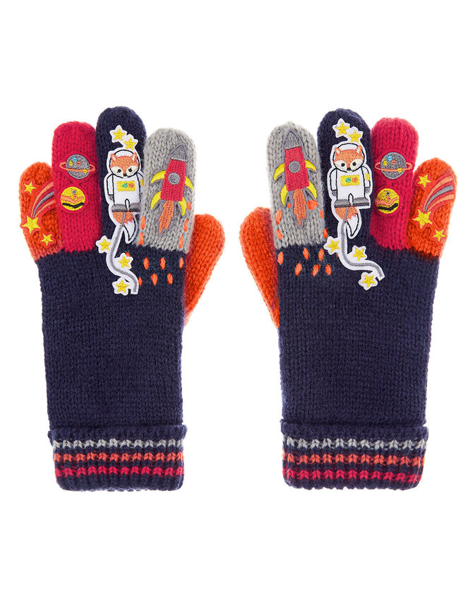 Space Fox Knit Gloves, Multi (MULTI), large