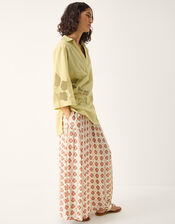 Joanna Cutwork Beach Shirt, Green (SAGE), large