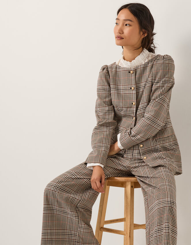 Carmen Check Wide Leg Pants, Natural (NATURAL), large