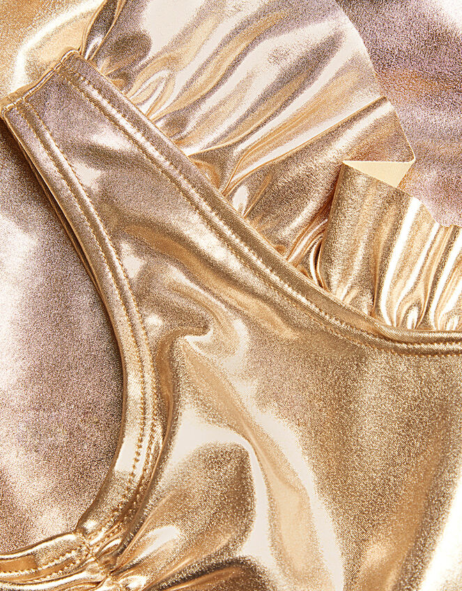 Land of Wonder Ruffle Sleeve Leotard, Gold (GOLD), large
