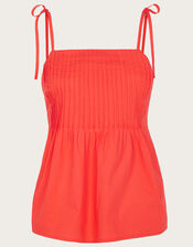 Phoenix Pleated Cami Top , Orange (ORANGE), large