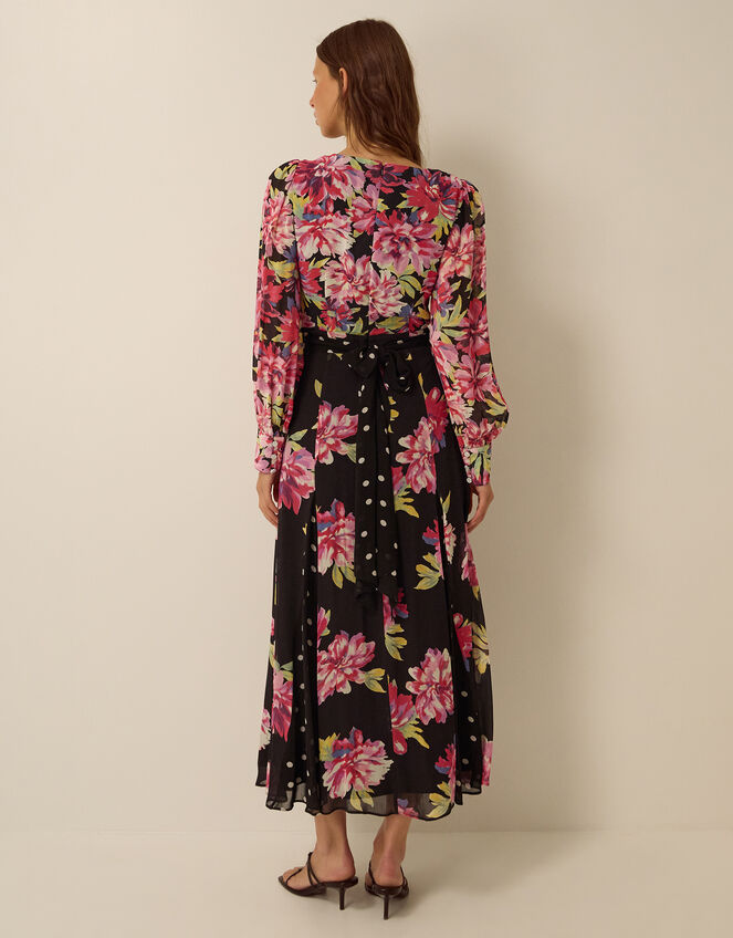 Kiri Floral Print Maxi Dress, Black (BLACK), large