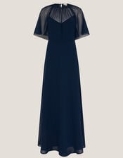 Mona Angel Sleeve Maxi Dress, Blue (NAVY), large