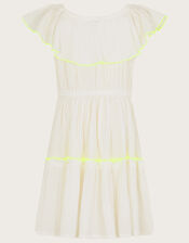 Neon Trim Beach Dress, Ivory (IVORY), large