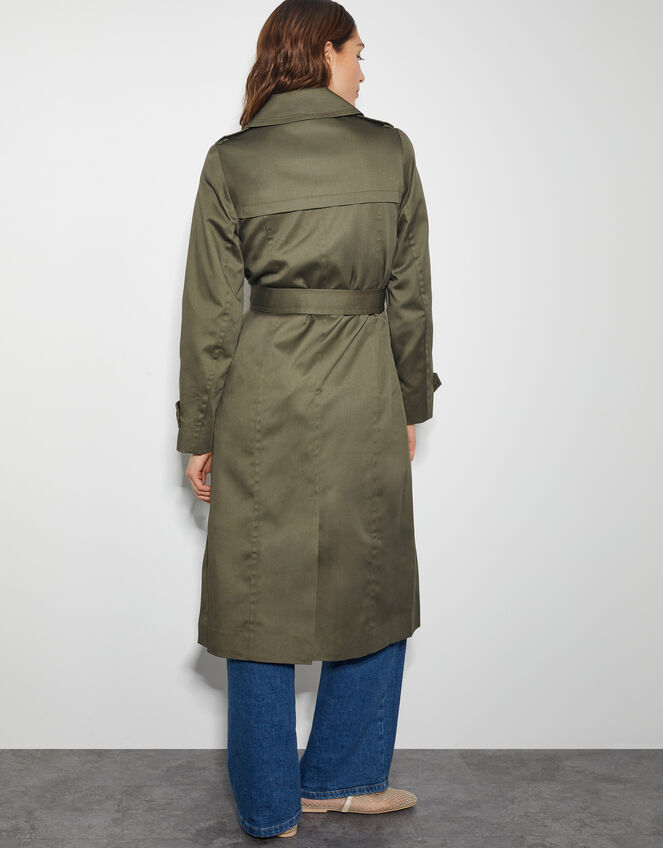 Matilda Midi Trench Coat, Green (KHAKI), large