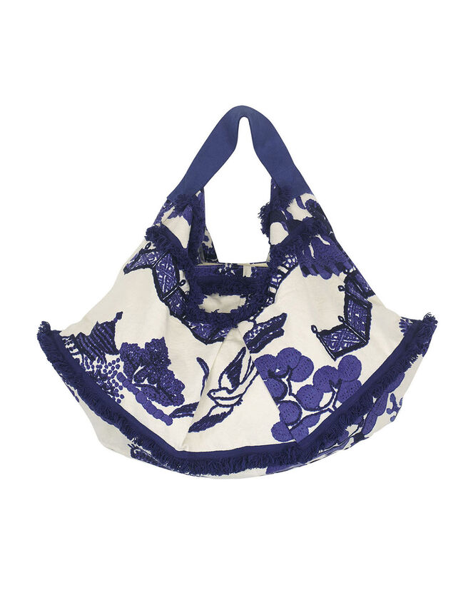 One Hundred Stars Print Slouch Bag, Blue (BLUE), large