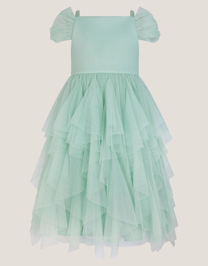 Scarlet Off-The-Shoulder Tulle Dress, Green (SAGE), large