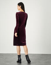 Shelly Plain Velvet Dress, Red (BURGUNDY), large