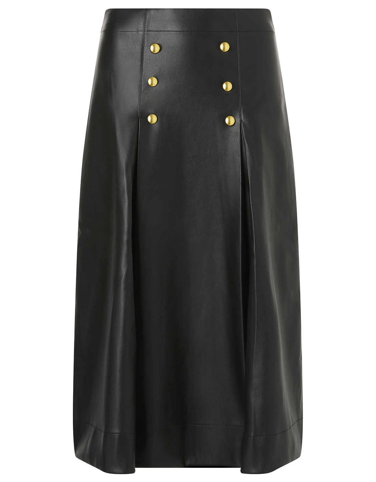 Leather skirt gold buttons cheap