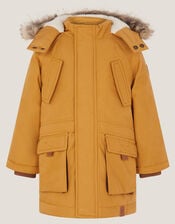 Hooded Parka Coat, Yellow (MUSTARD), large