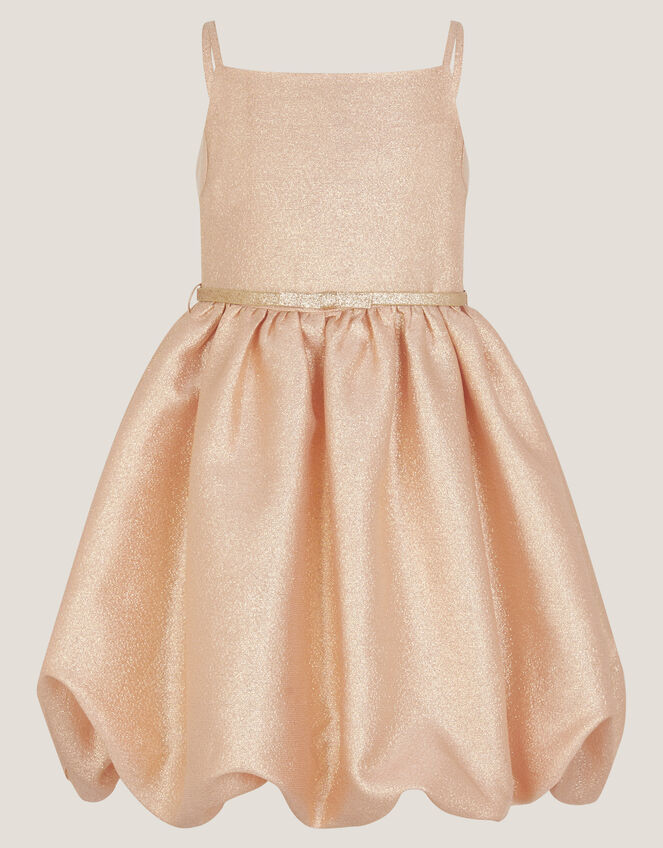 Layla Jacquard Bubble Dress, Gold (GOLD), large