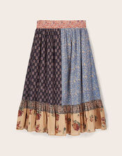 East Loran Floral Patch Print Cotton Skirt, Multi (MULTI), large