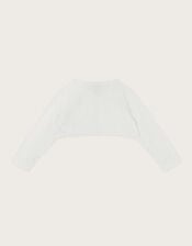 Baby Emilia Lace Scallop Cardigan, Ivory (IVORY), large