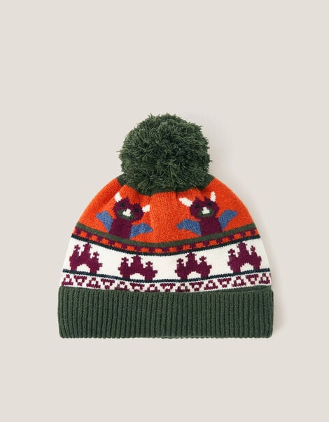 Dragon Intarsia Bobble Hat, Multi (MULTI), large