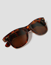 Flat Top Square Sunglasses, Brown (BROWN), large