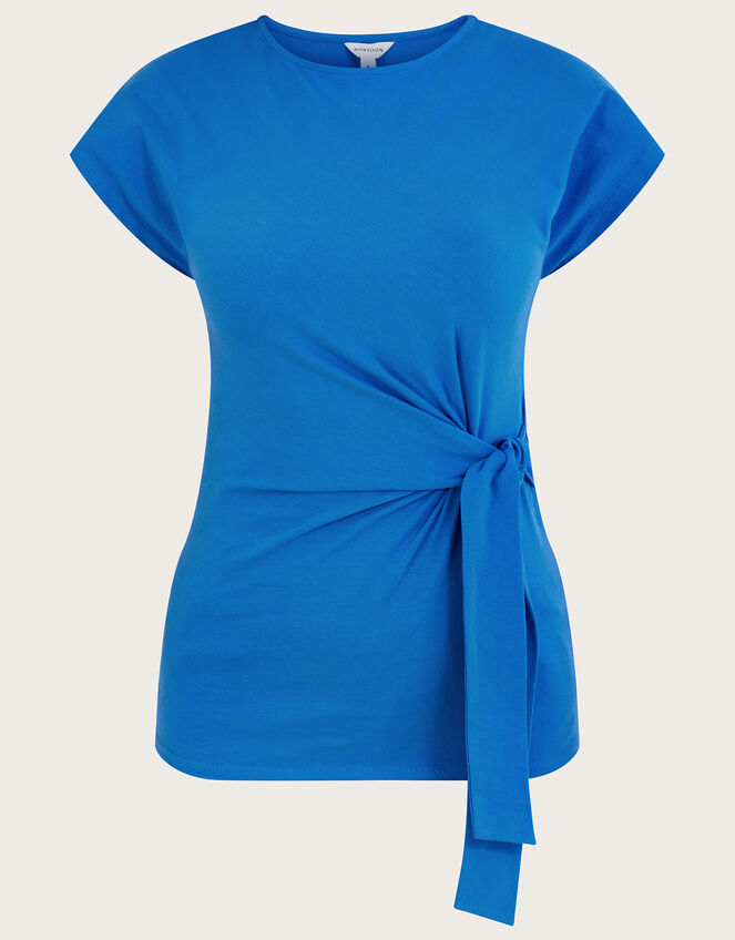 Side Knot Jersey Top, Blue (BLUE), large