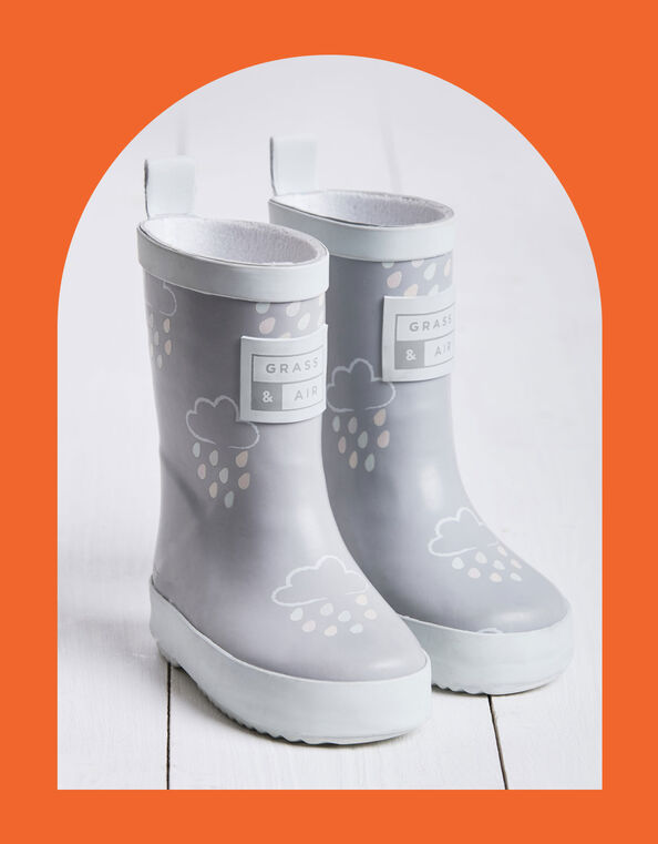 Grass and Air Colour-Revealing Wellies, Gray (GREY), large