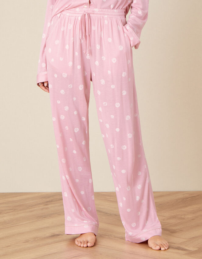 Spot Print Pyjama Trousers, Pink (PINK), large