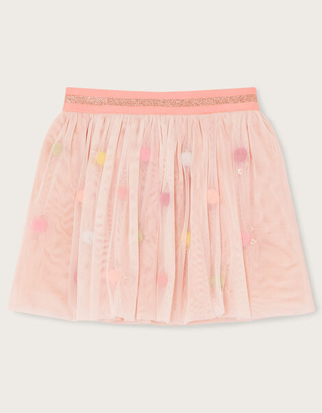 Baby Disco Pom-Pom Skirt with Recycled Polyester, Nude (NUDE), large