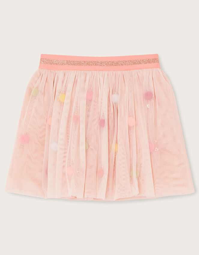 Baby Disco Pom-Pom Skirt with Recycled Polyester, Nude (NUDE), large