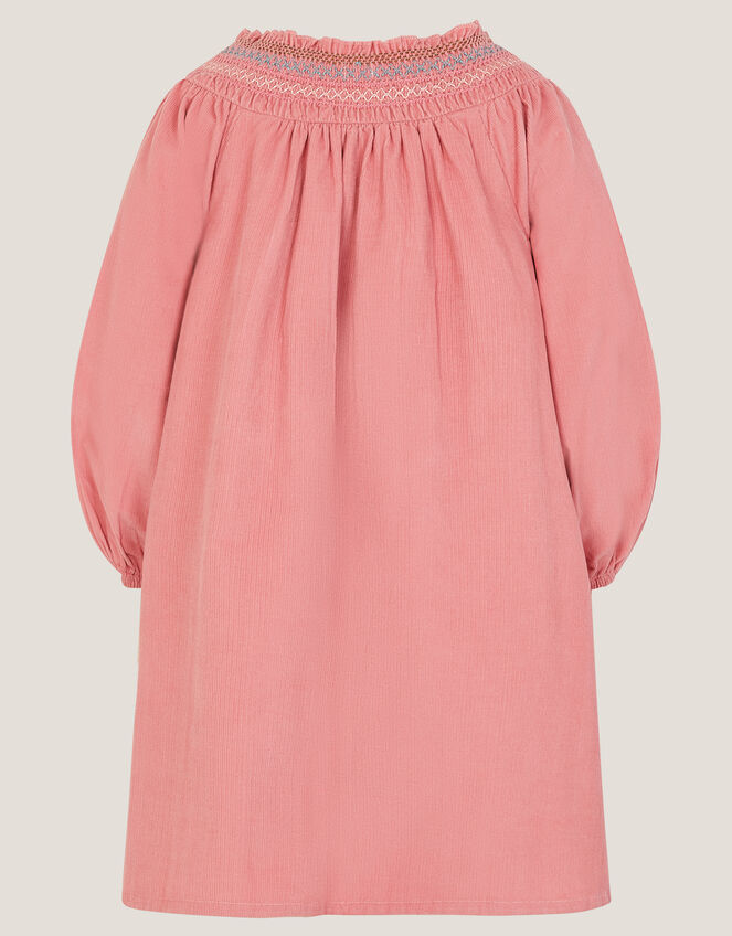 Floral Embroidered Corduroy Dress, Pink (PINK), large