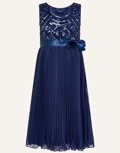 Nellie Geometric Sequin Dress Blue, Blue (NAVY), large