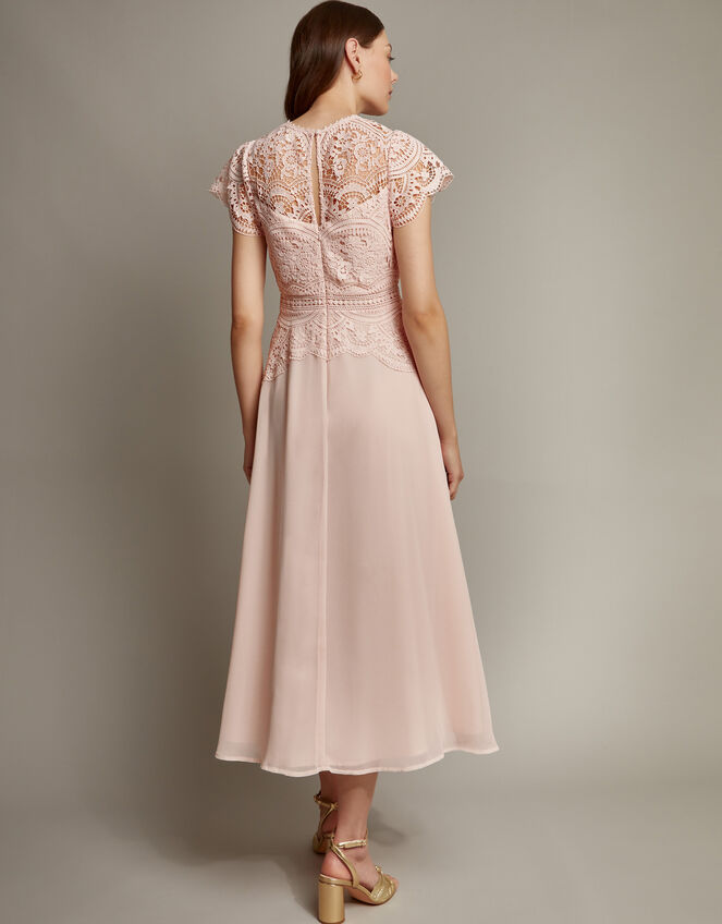 Monica Lace Midi Dress, Pink (SOFT PINK), large