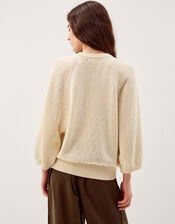 Caryn Cotton Blend Cardigan, Ivory (IVORY), large