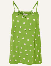 Spot Print Cami in Sustainable Viscose, Green (GREEN), large