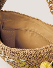 Ada Embroidered Woven Shoulder Bag, , large