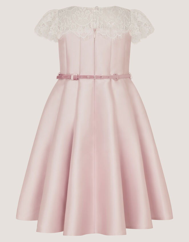 Angelina Lace Satin Party Dress, Pink (DUSKY PINK), large