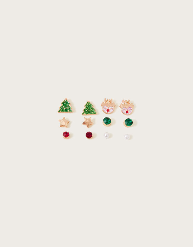 Festive Stud Earrings 6 Pack, , large