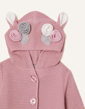 Newborn 3D Floral Hooded Cardigan, Pink (PINK), large