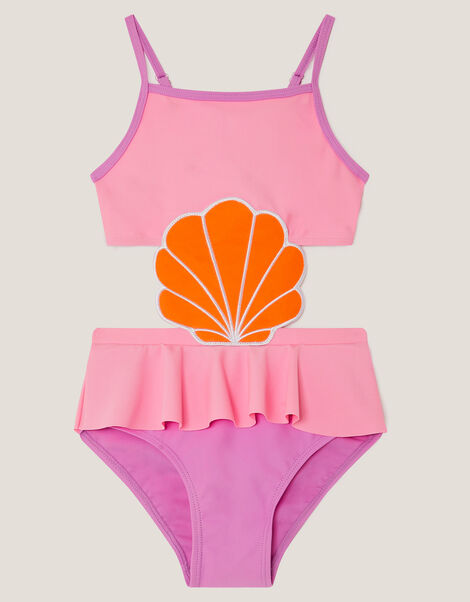 Seashell Applique Cut Out Swimsuit, Multi (MULTI), large