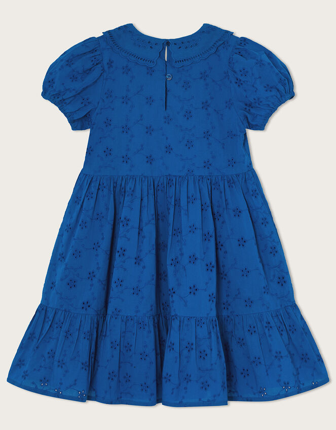 Broderie Point Collar Dress, Blue (BLUE), large