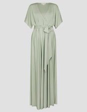 Jillian Drape Tie Waist Bridesmaid Dress, Green (SAGE), large