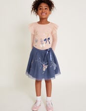 Embellished Ballerina Mesh Skirt, Blue (BLUE), large