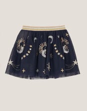 Cosmic Embellished Mesh Skirt, Blue (NAVY), large