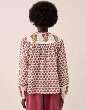 East Karmen Hand Woodblock Cotton Top, Pink (PINK), large
