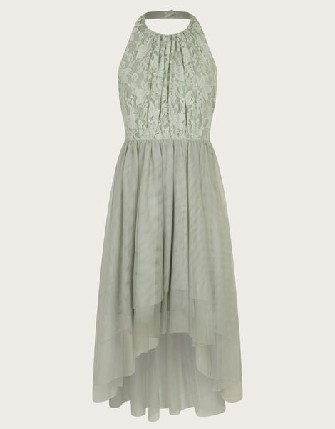Hayley Halter Lace Prom Dress, Green (SAGE), large