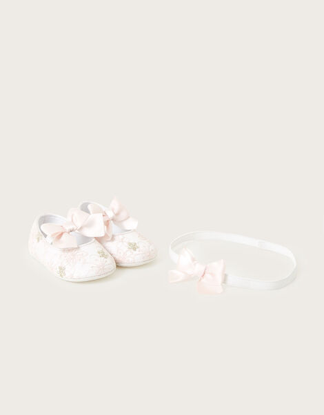 Baby Blossom Booties and Bando Set, Pink (PINK), large
