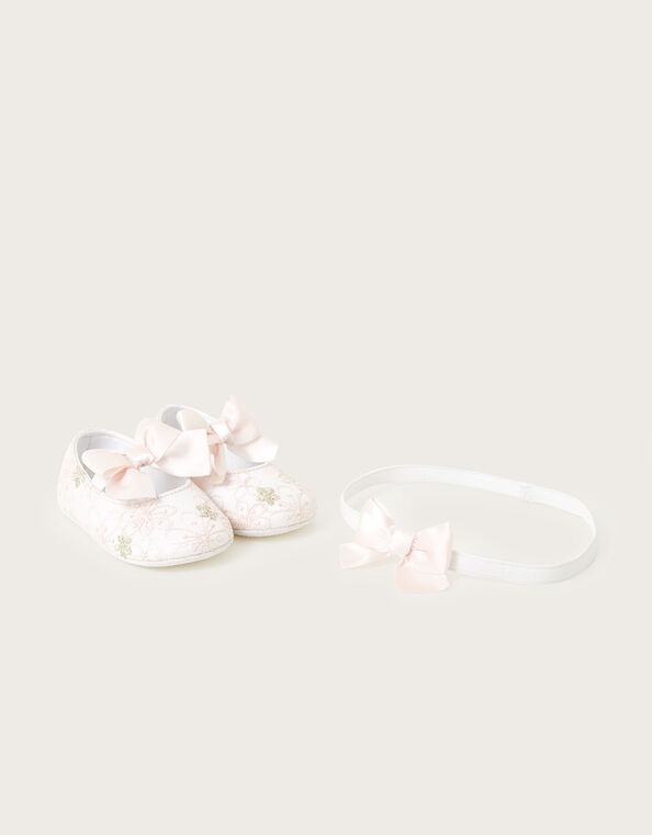 Baby Blossom Booties and Bando Set, Pink (PINK), large