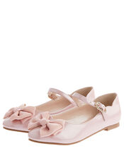 Kali Bow Patent Ballerina Flats, Pink (PINK), large