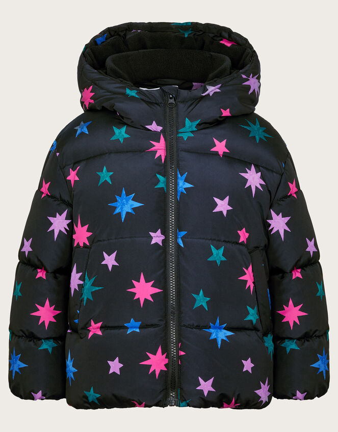 Star Print Puffer Jacket, Multi (MULTI), large
