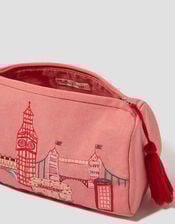 London Canvas Make Up Bag, , large