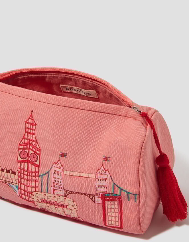 London Canvas Make Up Bag, , large