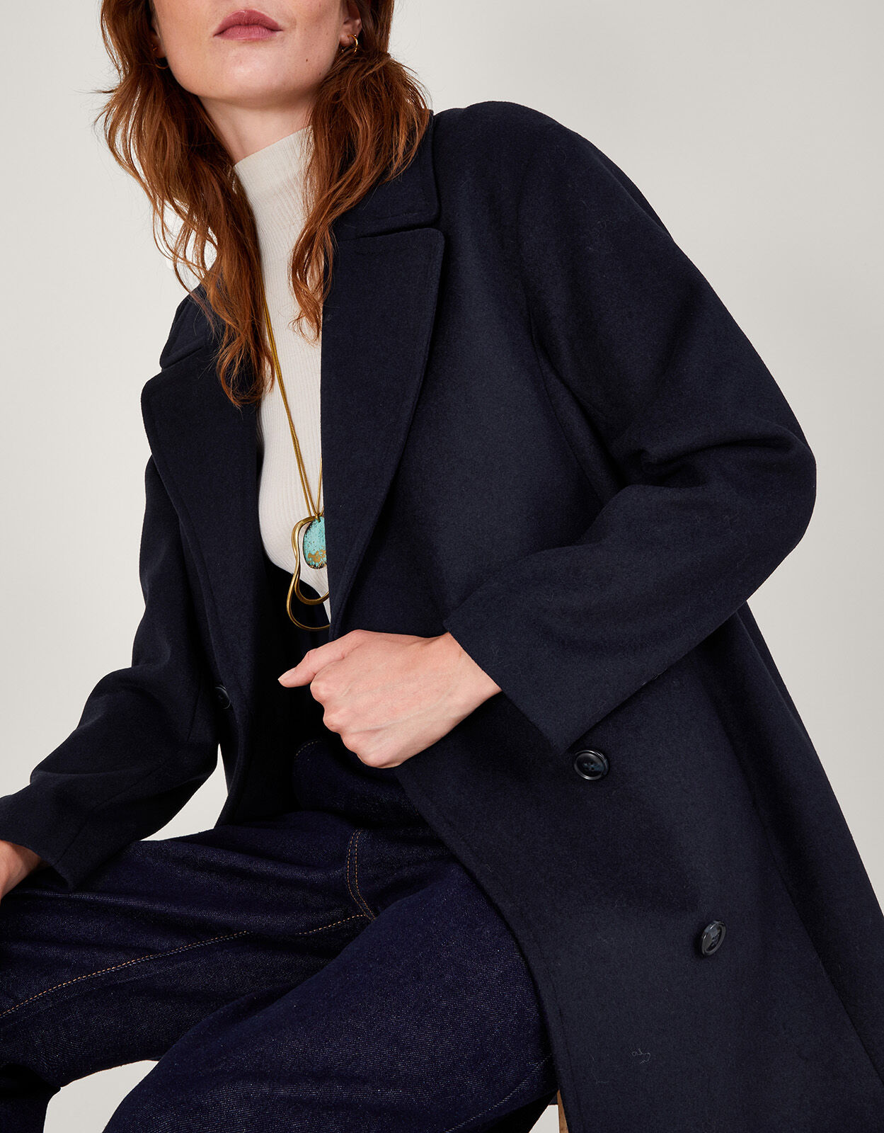 Double breasted coat short sale