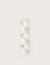 6-Pack Corsage Bridesmaid Hair Clips, Ivory (IVORY), large